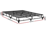 Artiss Bed Frame Queen Size Metal Grey MASON BED-BASE-MASON-Q-GR