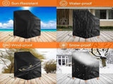 2 Pack Waterproof Outdoor Furniture Covers for Garden Cushions Stacking Chairs Black V1258-DP02-BOL-558