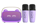 Mini Karaoke Machine - Portable MP3 Player with 2 Wireless Mics Toys & Gifts Purple V1263-JX-6967-1