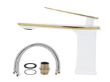 Copper Wash Basin Tap Hot Cold Mixing Faucet with Single Hole Long Handle for Bathroom UseG3/8 V1294-YM0901-3112210055112