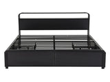Artiss Queen Metal Bed Frame 4 Drawers Hidden Storage Headboard HEDY MBED-D-HEDY-Q-BK-ABC