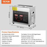 Ultrasonic Cleaner with Digital Timer & Heater, Professional Ultra Sonic Jewelry Cleaner, Stainless V952-SXCSBQXJ3S00MPUCFV3