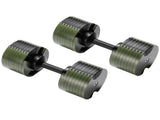 Powertrain Eon Dial Up 72KG Adjustable Dumbbells Pair - Green DMB-B10-036-GN-2