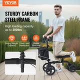 Folding Knee Scooter, Carbon Steel Steerable Knee Walker with Height-Adjustable Handlebar & Knee V952-XGZXQQ10H8SXT3HJ5V0