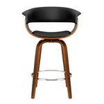 Artiss 4x Bar Stools Swivel PU Seat Wooden BA-TW-8201-BKX4