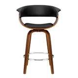 Artiss 2x Bar Stools Swivel PU Seat Wooden BA-TW-8201-BKX2