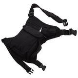 Black Outdoor Thigh Pouch with Metal Zipper Smooth Zip for Travel and Adventure V1369-AZ3-W-16492