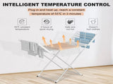 White 220W Electric Heated Towel Rack in Silver with 20 Bars for Fast Drying V178-59324