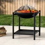 Grillz Fire Pit BBQ Grill 2-in-1 Outdoor FPIT-BBQ-5454-BK