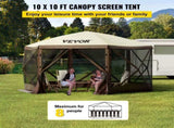 Pop-up Camping Gazebo Camping Canopy Shelter 6 Sided 10' x 10' Sun Shade V952-MZY610FT10FT67P5KV0