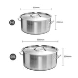 SOGA Stock Pot 14L 58L Top Grade Thick Stainless Steel Stockpot 18/10 SOGASTOCKPOT14L58LA