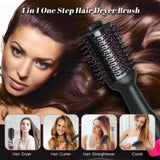 Hot Air One-Step Hair Dryer Negative Ion Anti-Frizz Blowout for Drying,Straightening, Curling and V178-12120