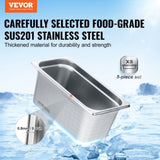 8 Pack Hotel Pans, 1/3 Size Anti-Jam Steam Pan with Lid, 0.8mm Thick Stainless Steel Steam Table V952-13FCCPBXG8JTBFFA9V0