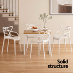 Gardeon 4PC Outdoor Dining Chairs PP Portable Stackable Chair Patio Furniture White ODF-CHAIR-PP601-WH-4X