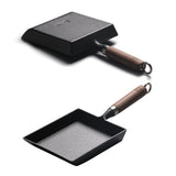 Black Rectangular Nonstick Pan with Flat Bottom, Perfect for Gas Burner Cooking and Easy Food V1370-AZ4-08804