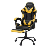 Artiss 2 Point Massage Gaming Office Chair Footrest Yellow MOC-GC-2P-BK-YL