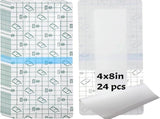 24Pcs Dialysis Catheter Shower Cover, 4" x 8" Clear Shower Protector for Central Line Wound Dressing V1370-AZ4-14518
