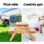 Keezi Kids Outdoor Table and Chairs Picnic Bench Set Children Wooden ODF-KID-PICNIC-NW