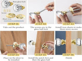 1 Set Glass Door Knobs Antique Crystal Vintage Mortise Style Fluted Replacement Kit with 2-1/2 in V1259-DP01-A-1164