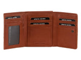 Pierre Cardin Leather Ladies Woven Design Tri-Fold Leather Wallet in Tan V563-PC3693-TAN