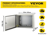 NEMA Steel Enclosure, 16 x 16 x 8'' NEMA 4X Steel Electrical Box, IP66 Waterproof & Dustproof, V952-DQXJSTCFS40X40X20V0