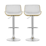 Artiss 2x Bar Stools Adjustable Leather Chairs BA-TW-8092-WHX2