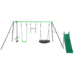 Lifespan Kids Lynx 4 Station Swing Set with Slippery Slide V420-PELYNX-SLIDE