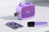 Mini Karaoke Machine Toys Gifts Portable MP3 Player with 2 Wireless Microphone - Purple V1263-JX-6300-2