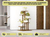 5 Tiers Vertical Bamboo Plant Stand Staged Flower Shelf Rack Outdoor Garden V63-837921