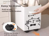 2 Pack Rolling Oxford Fabric Basket with Wheels - 28L Slim Underdesk V888-ELOSUNG55257