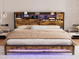 Levede King Bed Frame Storage Headboard Industrial BF1066-K