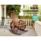 Gardeon Wagon Wheels Rocking Chair - Brown ODF-WAGON-ROCK-CC