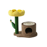 CATIO Log Cat House With Yellow Camelia Cat Scratching Tree V390-C7079