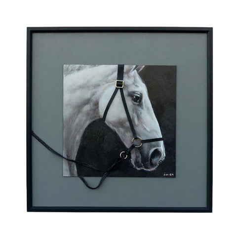 Horse w 3D Bridle Framed Canvas Wall Art 60cm V637-95206HRS