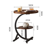 2 Tier End Table Sofa Side End Table Round Nightstand with Sturdy Metal Frame V488-TBD-WD