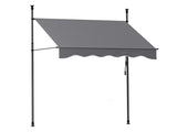 Instahut Window Fixed Pivot Arm Awning Outdoor Door Canopy 2X1.8M Grey AWN-B-FIXED-POLE-12-GY