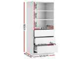 Artiss 3 Chest of Drawers Tallboy Cabinet White FURNI-L-CDR-3D3S-WH-AB