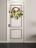 Artificial Wreath Yellow Wild Daisy Half Wreath Easter Decoration Wreath Artificial Flowers Front V1294-YM0714-211222XU04-1