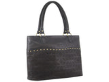 Pierre Cardin Womens Leather Perforated Shoulder Bag with stud Detailing - Black V563-PC-3346-BLK