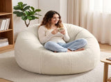 Artiss Bean Bag Chair Cover Soft Faux Fur Beanbag Cover Large Round Stuffed Animal BD-COVER-ROUND-BE