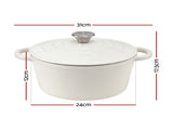 5-Star Chef 3.8L Enameled Cast Iron Dutch Oven Pot with Lid for Sourdough Bread Baking DTO-POT-WH