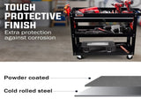 Bullet 3-Tier Steel Tool Trolley Cart, for Workshop, Mechanic, with Drawer, Pegboard, Screwdriver V219-STRTCTBU3BKA