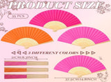 36 Pcs Pink and Orange Party Hand Fan with Gift Bags Decorative Bamboo Folding Fans Bulk Thanks for V1258-DP02-C-2270