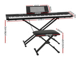 Alpha 88 Keys Electronic Piano Keyboard Digital Electric w/ Stand Stool Pedal EK-DP-881-BK-X-B01