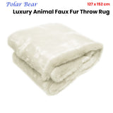 Radisson Polar Bear Luxury Animal Faux Fur Throw Rug 127 x 152 cm V442-ATX-THROW-24POLARBEAR-CREAM-RE