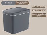 Black Intelligent Dual-Sensor Trash Can - Slim-Fit Touchless Rechargeable V888-ELOSUNG45954