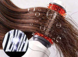 2 in 1 Cordless Hair Straightener Brush Curling Iron with LCD Display-White V1263-JX-7413-1