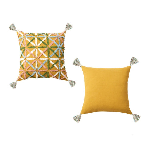 Accessorize Adena Ochre Filled Square Cushion V442-HIN-CUSHION-ADENA-OCHRE-SQ