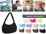 Quilted Puffer Tote Bag Purse Puffy Crossbody Shoulder Bag,Lightweight Nylon Hobo Bag Puffer V1258-DP02-F-447