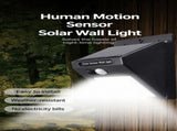 Solar LED 3-Sided Wall Lamp, 118 LED, Motion Sensor Waterproof Outdoor Lighting, Beautiful Garden V1221-XM-LB2676-GM104